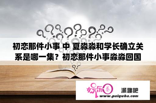 初恋那件小事 中 夏淼淼和学长确立关系是哪一集？初恋那件小事淼淼回国是第几集？