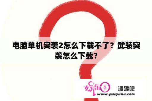 电脑单机突袭2怎么下载不了？武装突袭怎么下载？