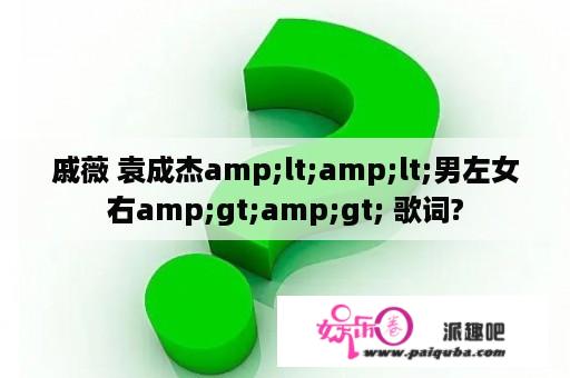 戚薇 袁成杰amp;lt;amp;lt;男左女右amp;gt;amp;gt; 歌词?