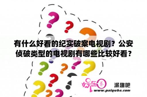 有什么好看的纪实破案电视剧？公安侦破类型的电视剧有哪些比较好看？