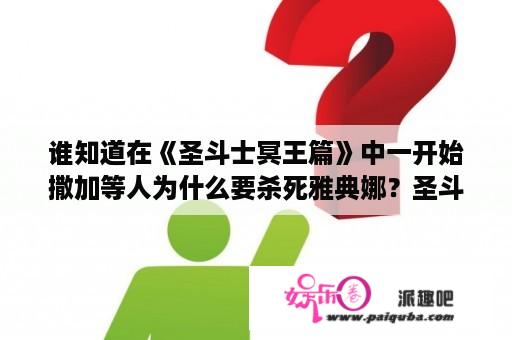 谁知道在《圣斗士冥王篇》中一开始撒加等人为什么要杀死雅典娜？圣斗士冥王哈迪斯冥界篇大结局？