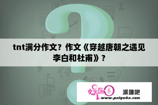 tnt满分作文？作文《穿越唐朝之遇见李白和杜甫》？