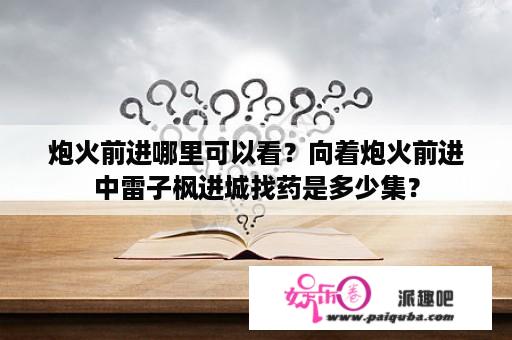 炮火前进哪里可以看？向着炮火前进中雷子枫进城找药是多少集？