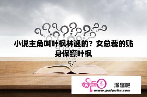 小说主角叫叶枫林逸的？女总裁的贴身保镖叶枫