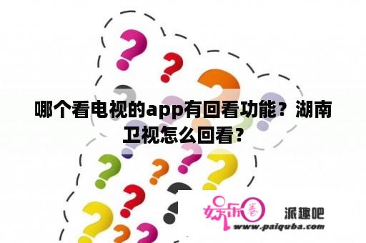 哪个看电视的app有回看功能？湖南卫视怎么回看？