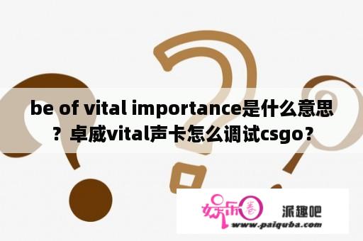 be of vital importance是什么意思？卓威vital声卡怎么调试csgo？