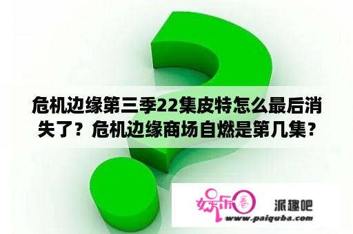 危机边缘第三季22集皮特怎么最后消失了？危机边缘商场自燃是第几集？