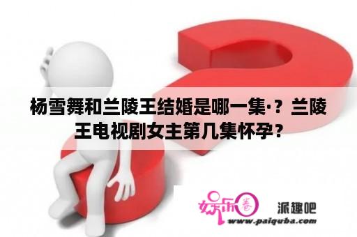 杨雪舞和兰陵王结婚是哪一集·？兰陵王电视剧女主第几集怀孕？