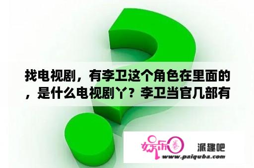 找电视剧，有李卫这个角色在里面的，是什么电视剧丫？李卫当官几部有啥不一样？