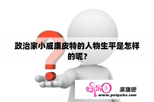 政治家小威廉皮特的人物生平是怎样的呢？