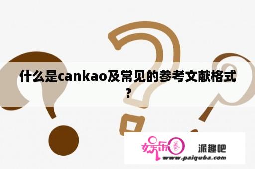 什么是cankao及常见的参考文献格式？