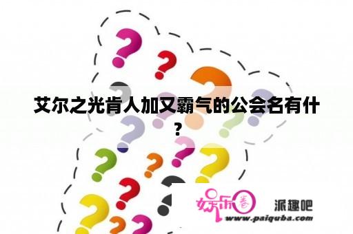 艾尔之光肯人加又霸气的公会名有什？