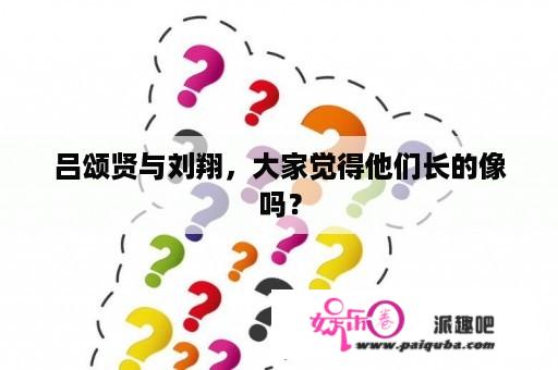 吕颂贤与刘翔，大家觉得他们长的像吗？