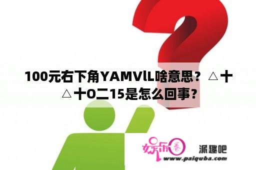 100元右下角YAMVlL啥意思？△十△十O二15是怎么回事？