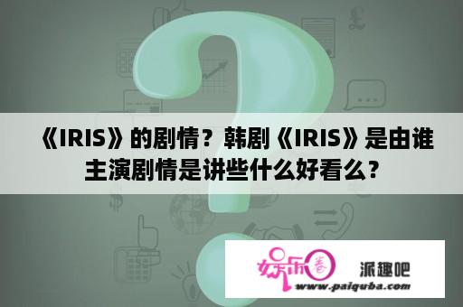 《IRIS》的剧情？韩剧《IRIS》是由谁主演剧情是讲些什么好看么？