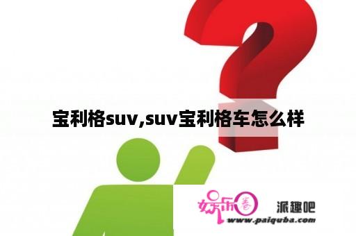 宝利格suv,suv宝利格车怎么样