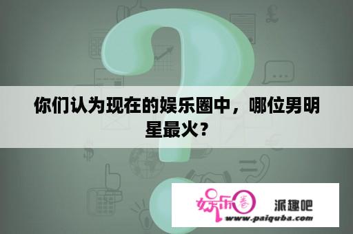 你们认为现在的娱乐圈中，哪位男明星最火？