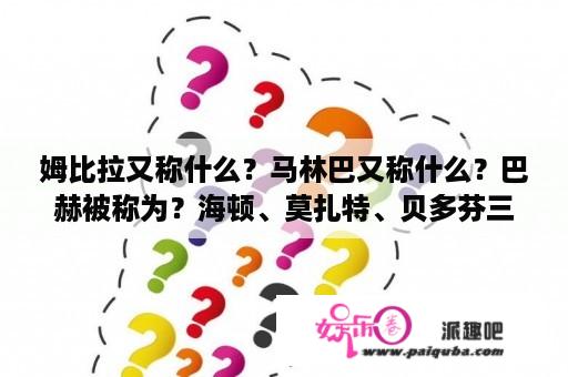 姆比拉又称什么？马林巴又称什么？巴赫被称为？海顿、莫扎特、贝多芬三位音乐风尚
比较？