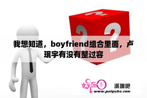 我想知道，boyfriend组合里面，卢珉宇有没有整过容