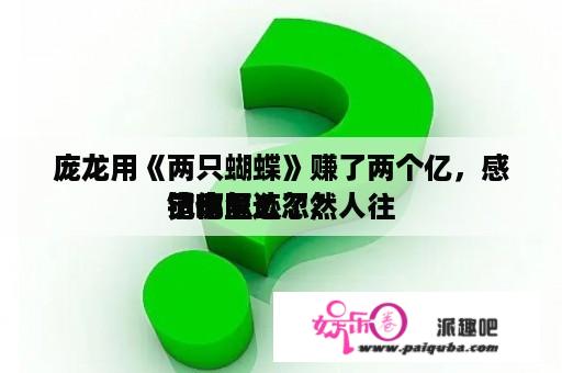 庞龙用《两只蝴蝶》赚了两个亿，感觉他怎么忽然
销声匿迹了？人往
了哪里？