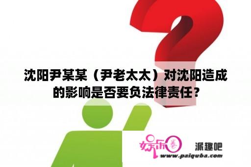 沈阳尹某某（尹老太太）对沈阳造成的影响是否要负法律责任？