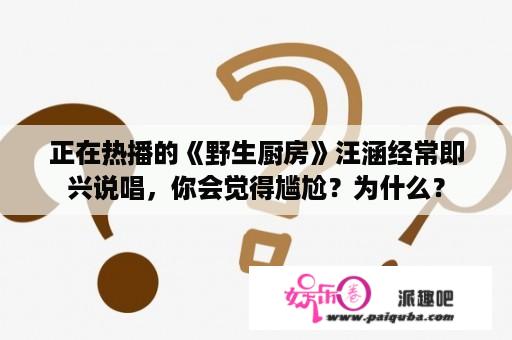 正在热播的《野生厨房》汪涵经常即兴说唱，你会觉得尴尬？为什么？