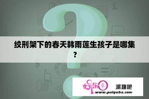 绞刑架下的春天韩雨莲生孩子是哪集？