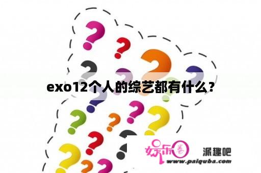 exo12个人的综艺都有什么？