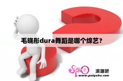 毛晓彤dura舞蹈是哪个综艺？