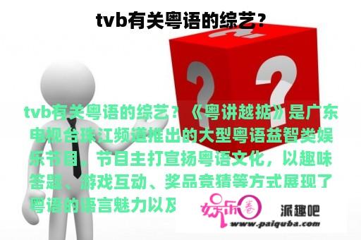 tvb有关粤语的综艺？