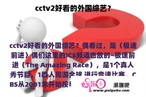 cctv2好看的外国综艺？