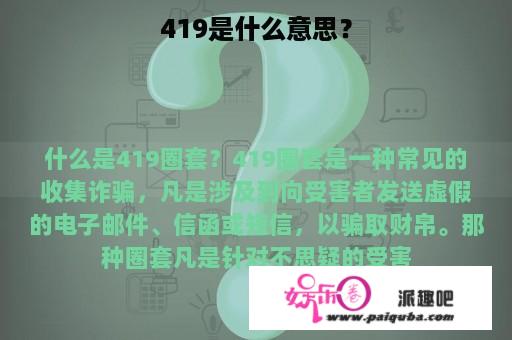 419是什么意思？