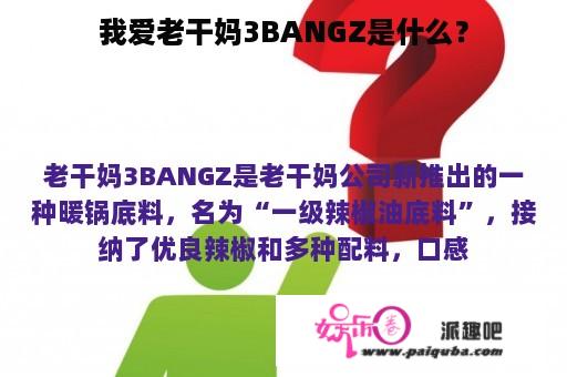 我爱老干妈3BANGZ是什么？