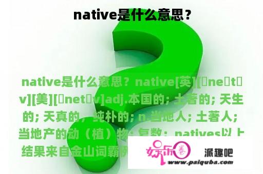 native是什么意思？