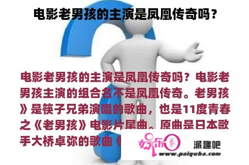 电影老男孩的主演是凤凰传奇吗？