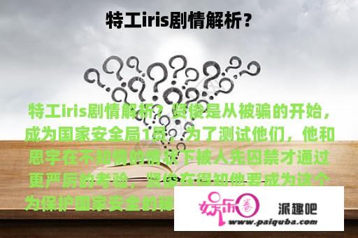 特工iris剧情解析？