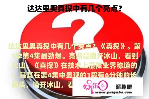 达达里奥真探中有几个亮点？