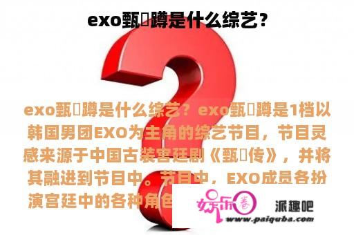 exo甄嬛蹲是什么综艺？