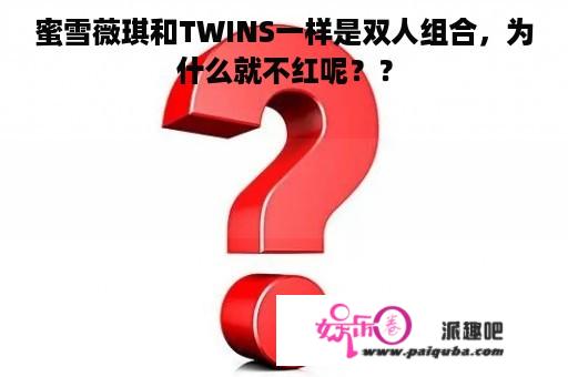 蜜雪薇琪和TWINS一样是双人组合，为什么就不红呢？？