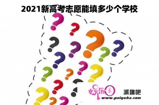 2021新高考志愿能填多少个学校