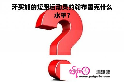 牙买加的短跑运动员约翰布雷克什么水平？