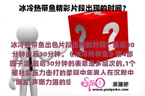 冰冷热带鱼精彩片段出现的时间？