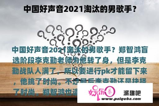 中国好声音2021淘汰的男歌手？