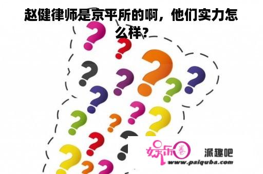 赵健律师是京平所的啊，他们实力怎么样？