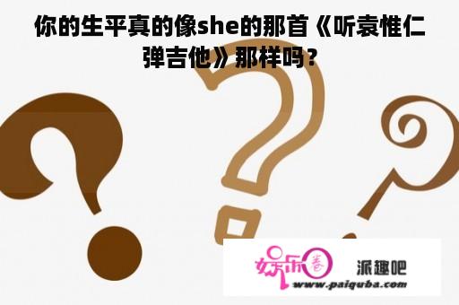 你的生平真的像she的那首《听袁惟仁弹吉他》那样吗？