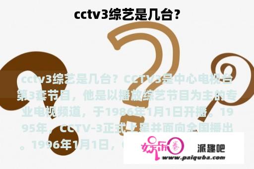 cctv3综艺是几台？