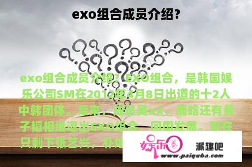 exo组合成员介绍？