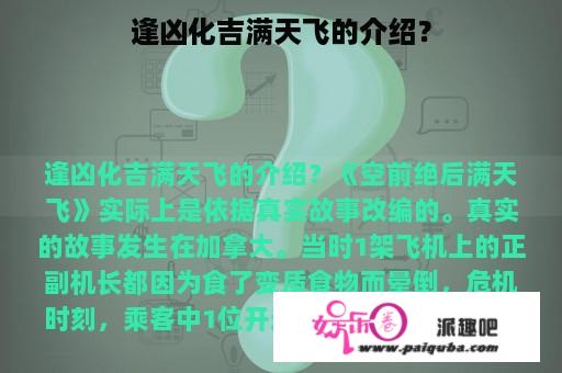 逢凶化吉满天飞的介绍？