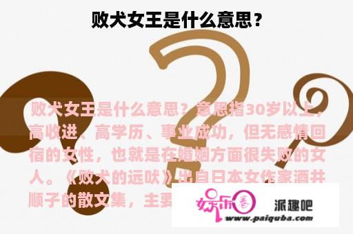 败犬女王是什么意思？