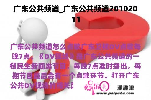 广东公共频道_广东公共频道20102011